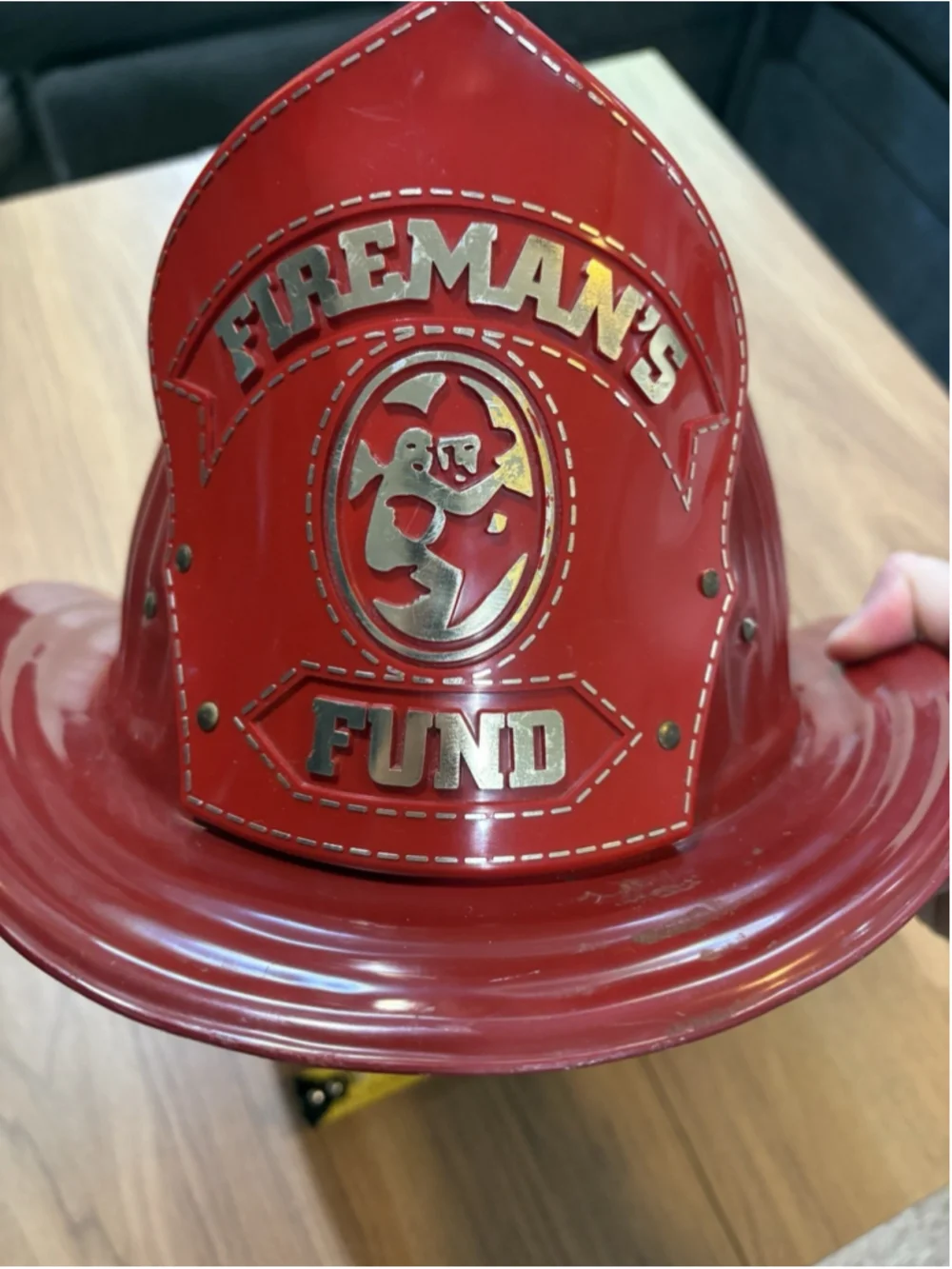 Vintage FIREMAN FUND HELMET Parker Plastics Inc. Lower Lake CA